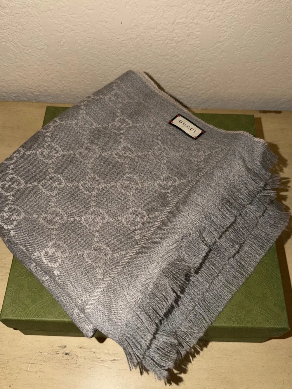 Gucci GG Wool Jacquard Scarf